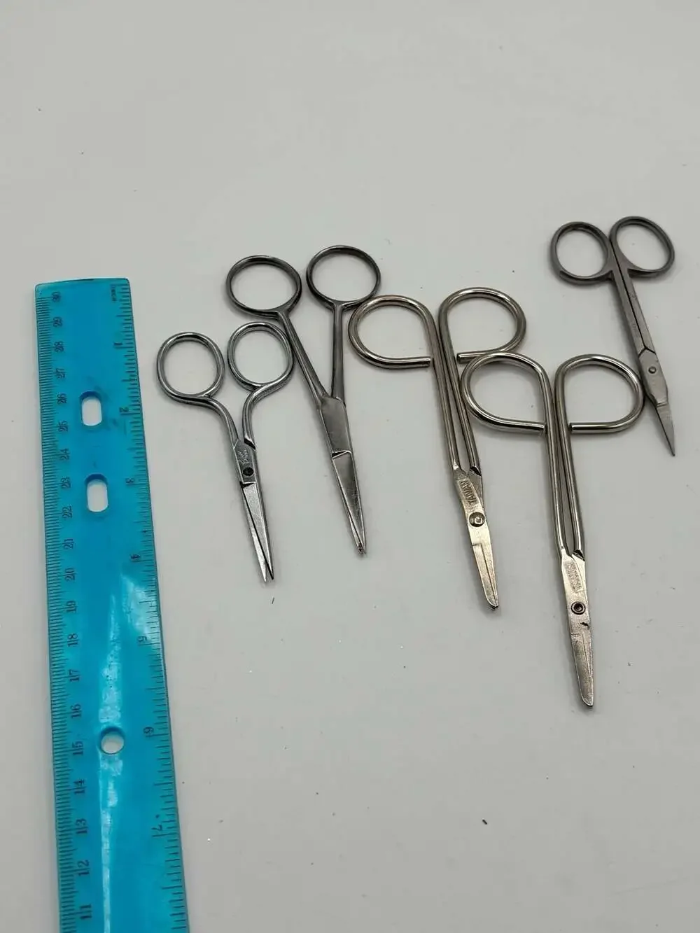 Lot of 5 Vintage Small Stainless Steel Scissors and Sewing Craft Notions